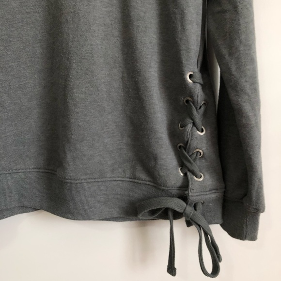GARAGE GREY CREWNECK W/ TIE SIDE ON LEFT SIDE - SM - Picture 2 of 6